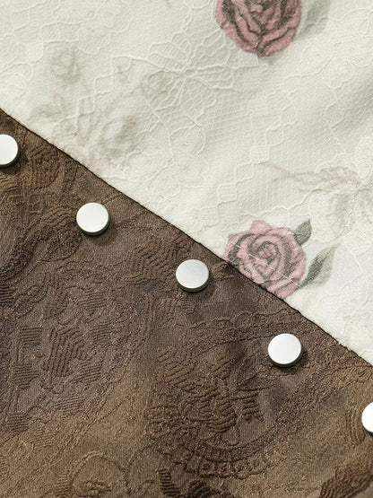 Jaket Pendek Jacquard Beropol dengan Aksen Rivet Gaya Vintaj Manis dan Cool