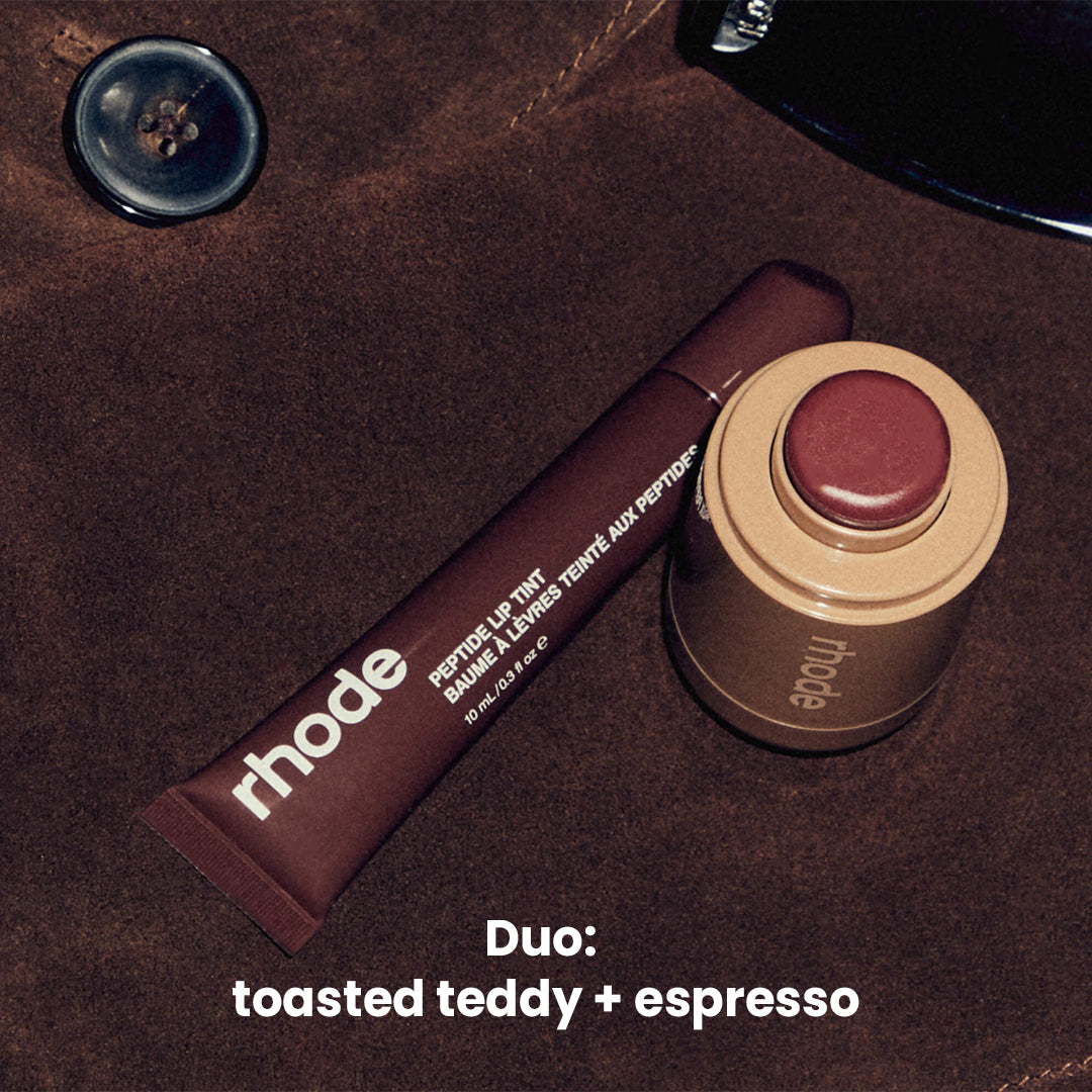Rhode Duo Pemerah Pipi Poket + Pewarna Bibir Peptida