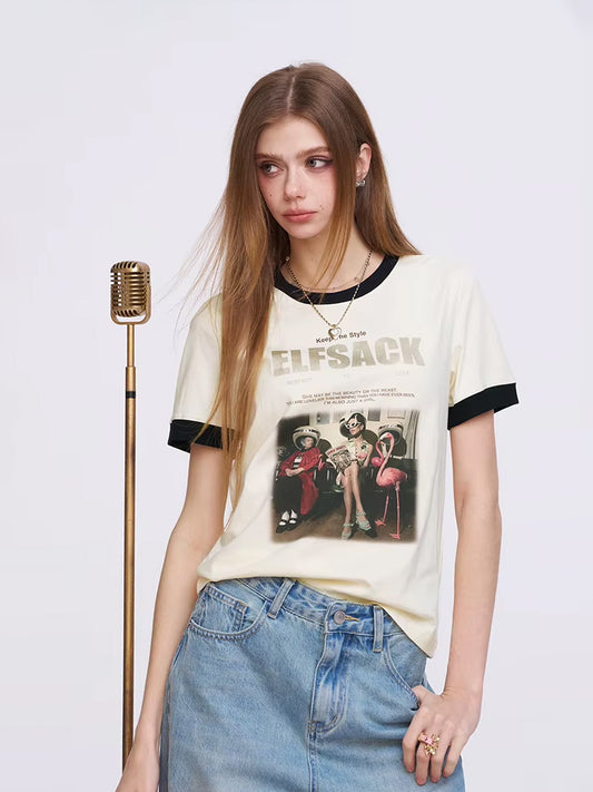 T-Shirt Ringer Foto Vintaj