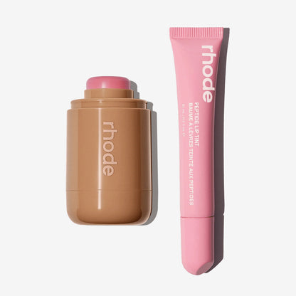 Rhode Duo Pemerah Pipi Poket + Pewarna Bibir Peptida