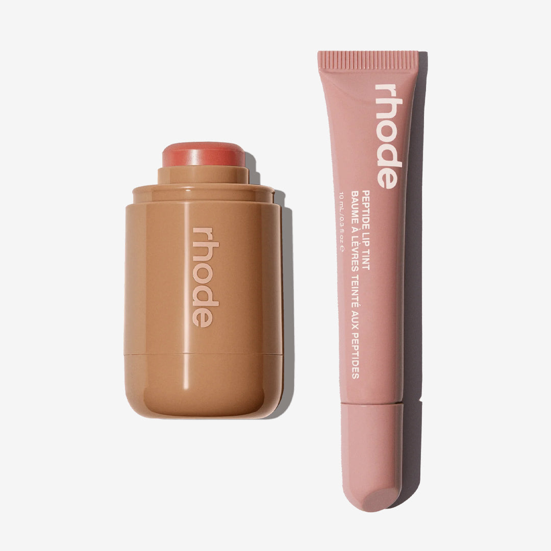 Rhode Duo Pemerah Pipi Poket + Pewarna Bibir Peptida