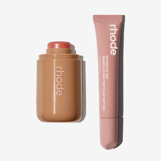 Rhode Duo Pemerah Pipi Poket + Pewarna Bibir Peptida