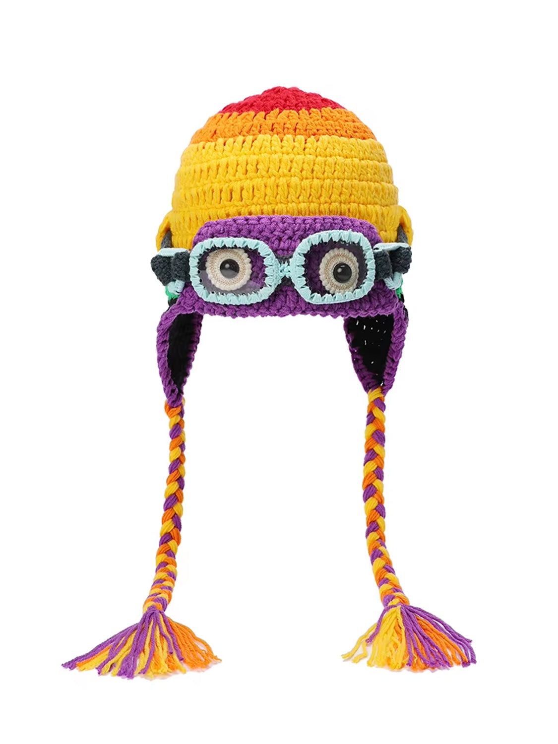 Beanie Kait Blok Warna – Topi Rajut Penutup Telinga Gaya Gogal