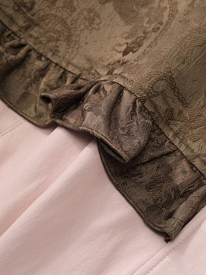 Jaket Pendek Jacquard Beropol dengan Aksen Rivet Gaya Vintaj Manis dan Cool